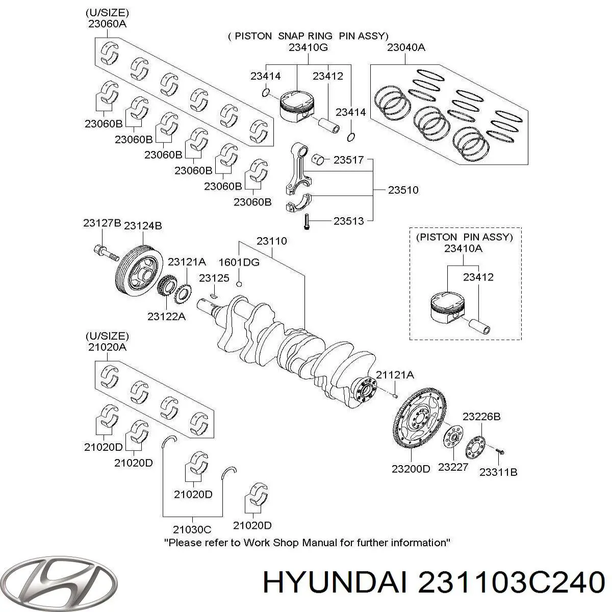 231103C240 Hyundai/Kia Cambota de motor
