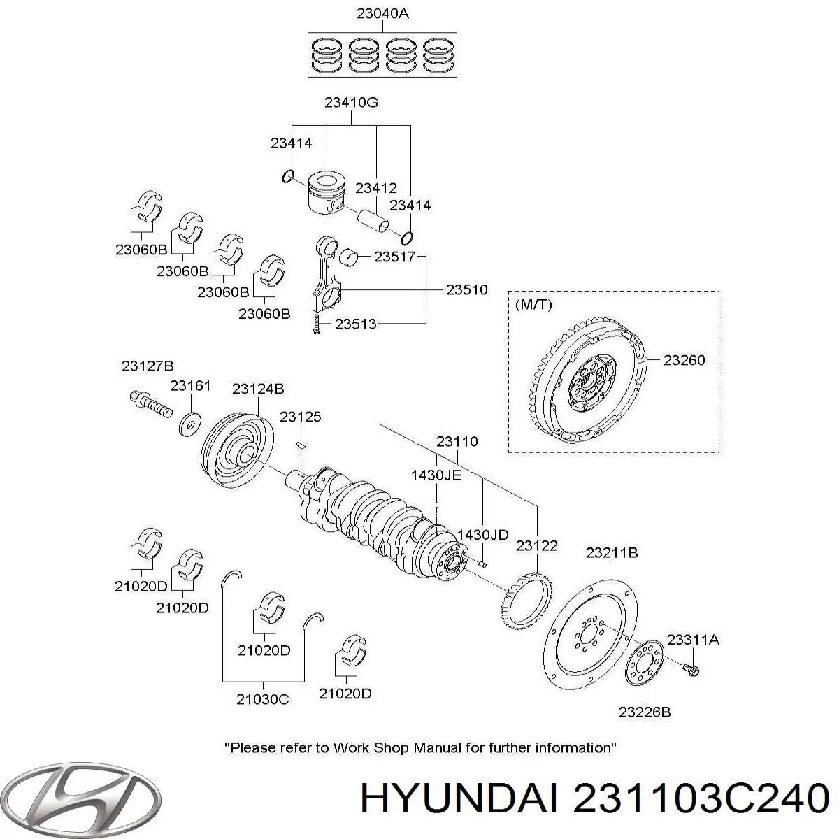 Cambota de motor 231103C240 Hyundai/Kia