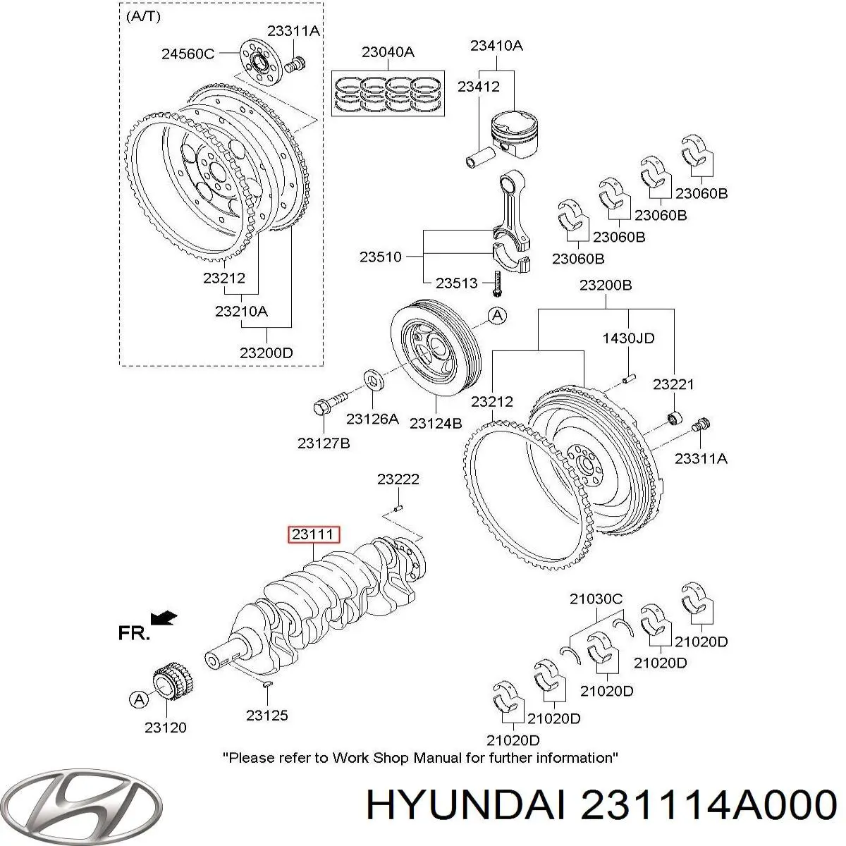 Cambota de motor Hyundai/Kia 231114A000 preço, a partir de 583,51 USD