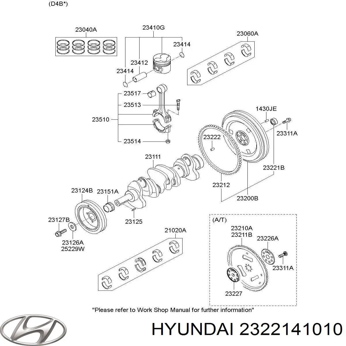Compre 2322141010 Hyundai/Kia Rolamento de suporte da árvore primária da Caixa de Mudança (rolamento de centragem de volante)