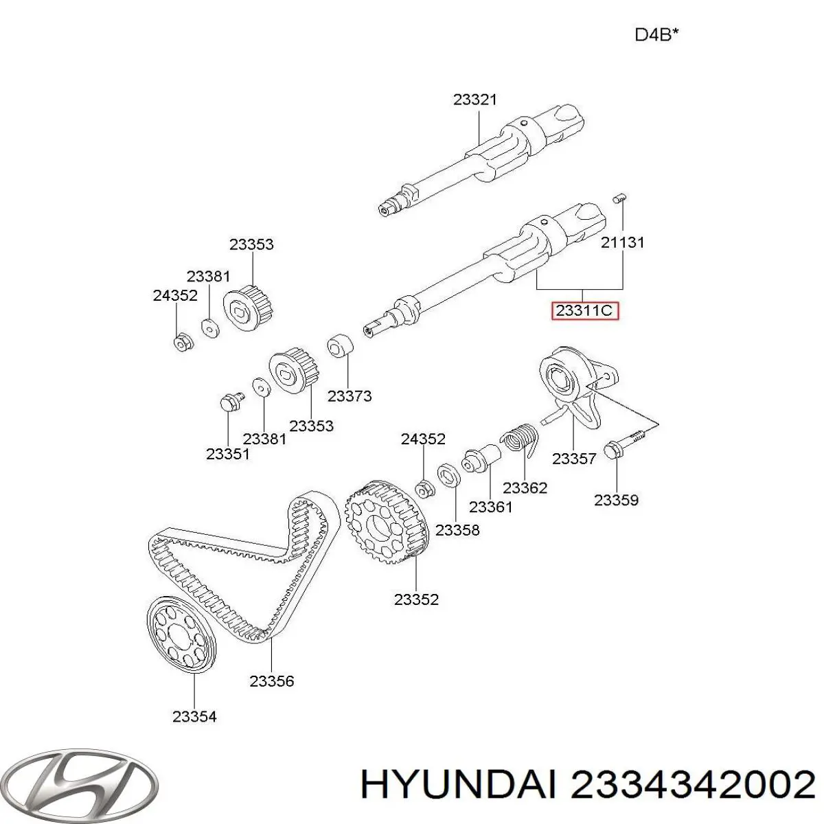 Árvore de equilibração Hyundai/Kia 2334342002 preço, a partir de 124,32 USD