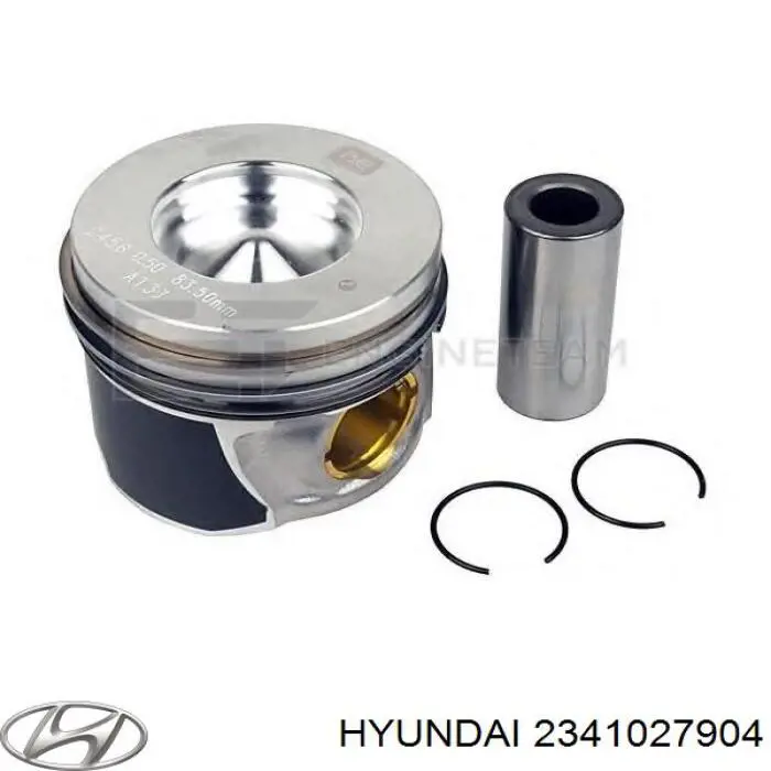 2341027904 Hyundai/Kia Pistão com passador sem anéis, 2ª reparação ( + 0,50)