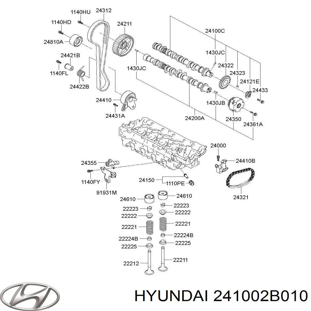 241002B010 Hyundai/Kia Árvore distribuidora de motor de admissão