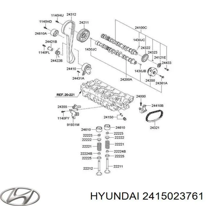 2415023761 Hyundai/Kia Filtro de regulador das fases de distribuição de gás