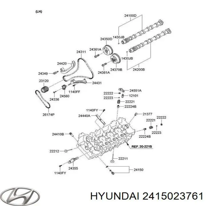 Compre 2415023761 Hyundai/Kia Filtro de regulador das fases de distribuição de gás