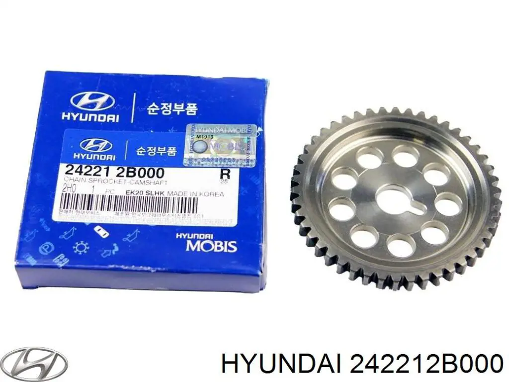 Engrenagem de cadeia de roda dentada da árvore distribuidora de escape de motor Hyundai/Kia 242212B000 preço, a partir de 16,17 USD