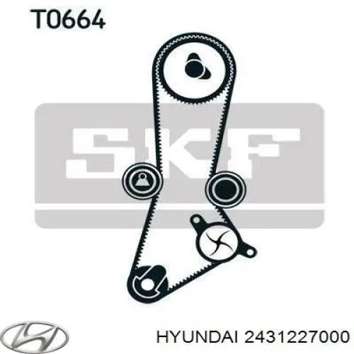 Correia do mecanismo de distribuição de gás Hyundai/Kia 2431227000 preço, a partir de 72,81 USD