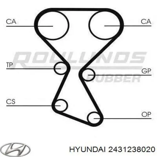 Correia do mecanismo de distribuição de gás Hyundai/Kia 2431238020 preço, a partir de 145,53 USD