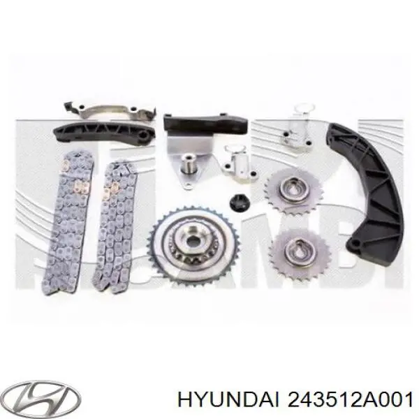 Cadeia do mecanismo de distribuição de gás Hyundai/Kia 243512A001 preço, a partir de 39,87 USD