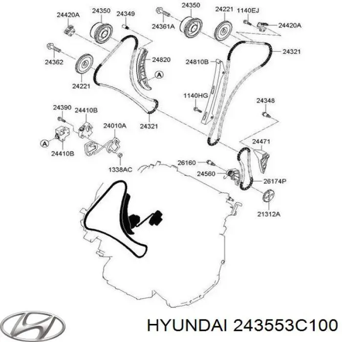 Compre 243553C100 Hyundai/Kia Válvula de regulação de pressão de óleo