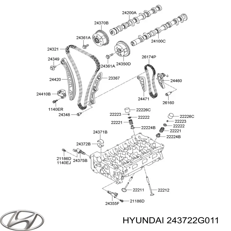 Folha inserida da árvore distribuidora para uma ponta do eixo, padrão Hyundai/Kia 243722G011 preço, a partir de 12,75 USD