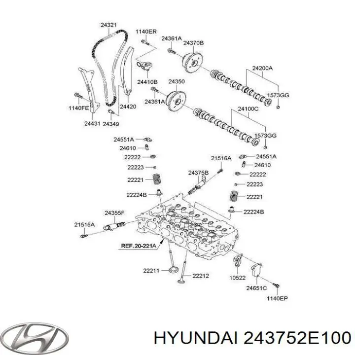 Válvula eletromagnética direita de posição (de fases) da árvore distribuidora Hyundai/Kia 243752E100 preço, a partir de 40,54 USD
