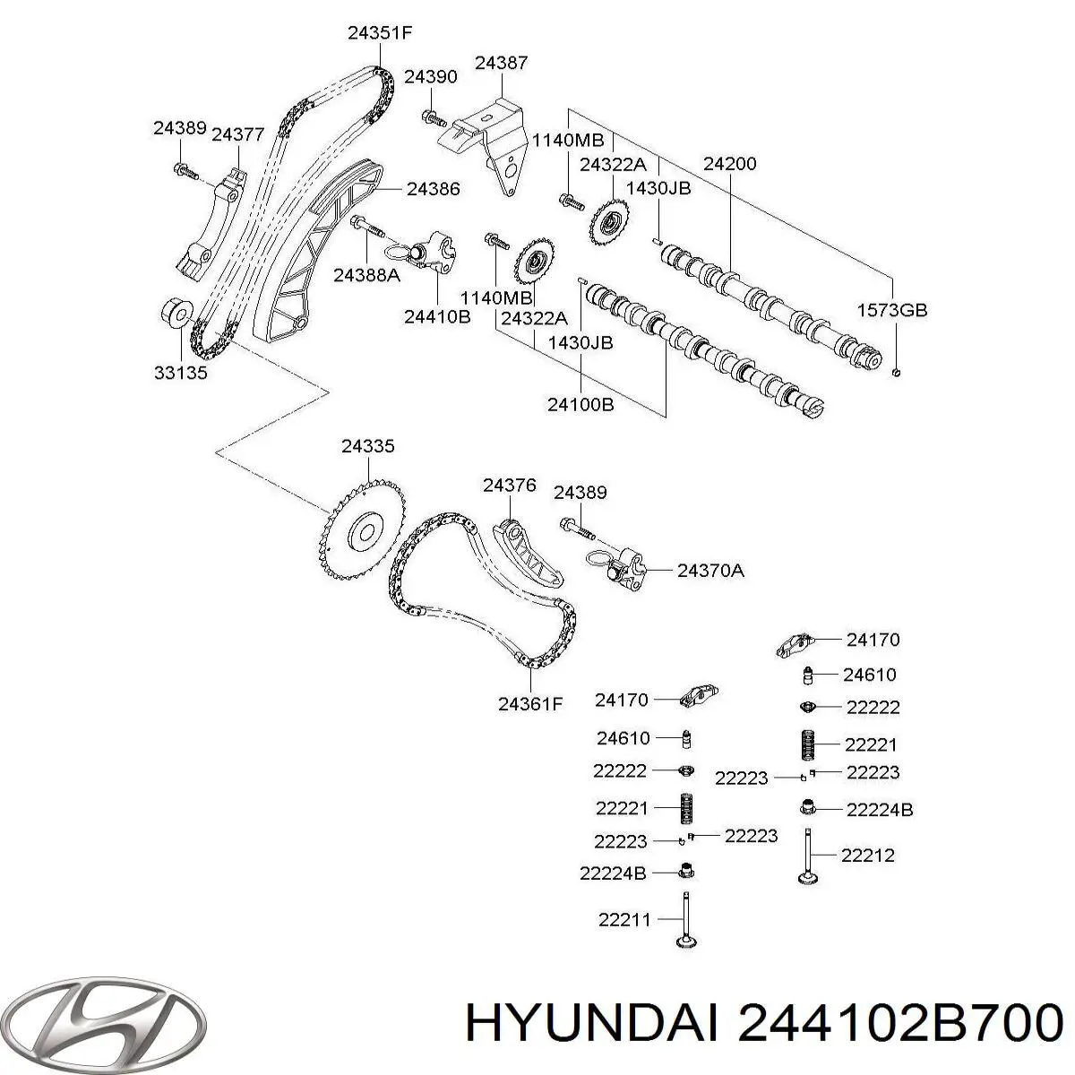 Reguladora de tensão da cadeia do mecanismo de distribuição de gás Hyundai/Kia 244102B700 preço, a partir de 44,61 USD