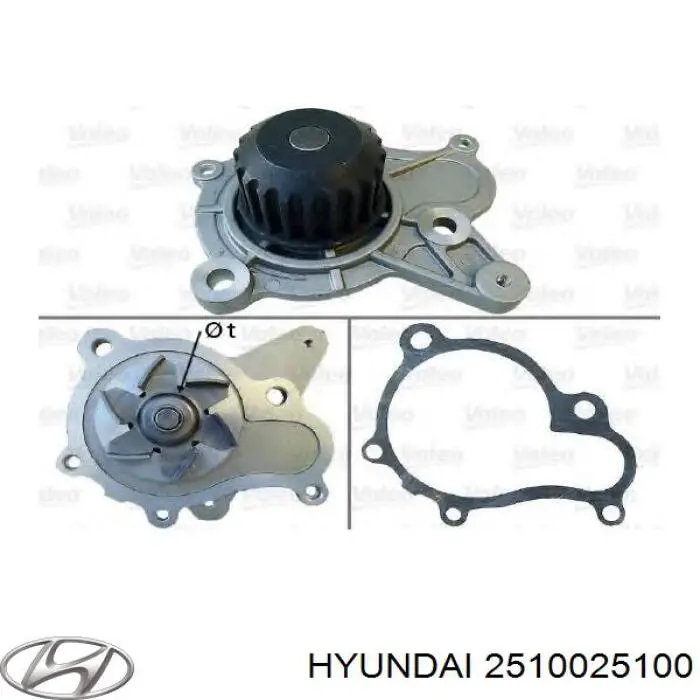 Bomba de água (bomba) de esfriamento, montada com caixa Hyundai/Kia 2510025100 preço, a partir de 46,62 USD