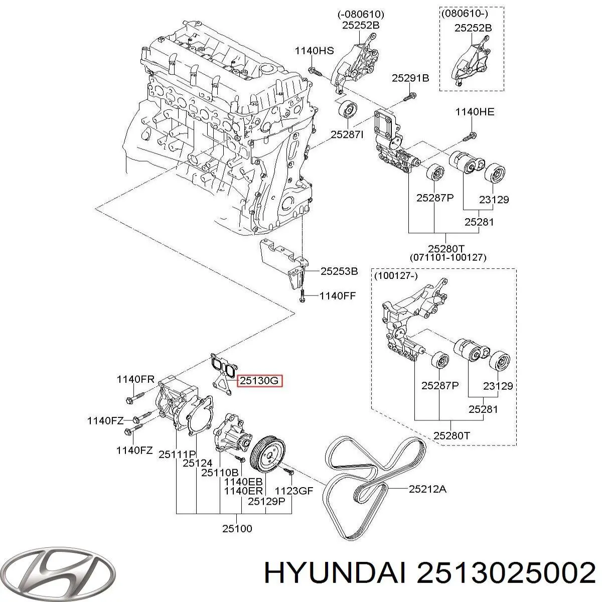 Compre 2513025002 Hyundai/Kia Vedante de bomba de água