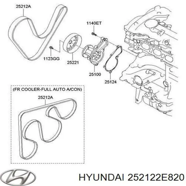 Correia dos conjuntos de transmissão Hyundai/Kia 252122E820 preço, a partir de 23,81 USD