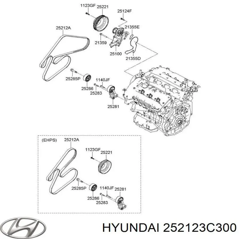 Compre 252123C300 Hyundai/Kia Correia dos conjuntos de transmissão