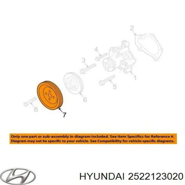 Compre 2522123020 Hyundai/Kia Polia da bomba de água
