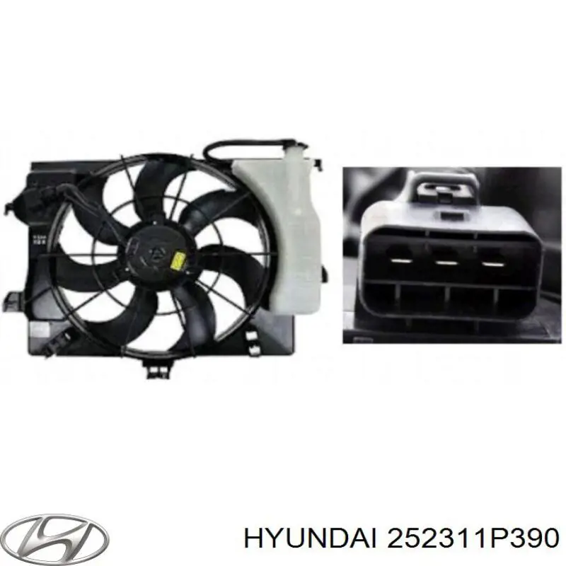 252311P390 Hyundai/Kia Ventilador (roda de aletas) do radiador de esfriamento