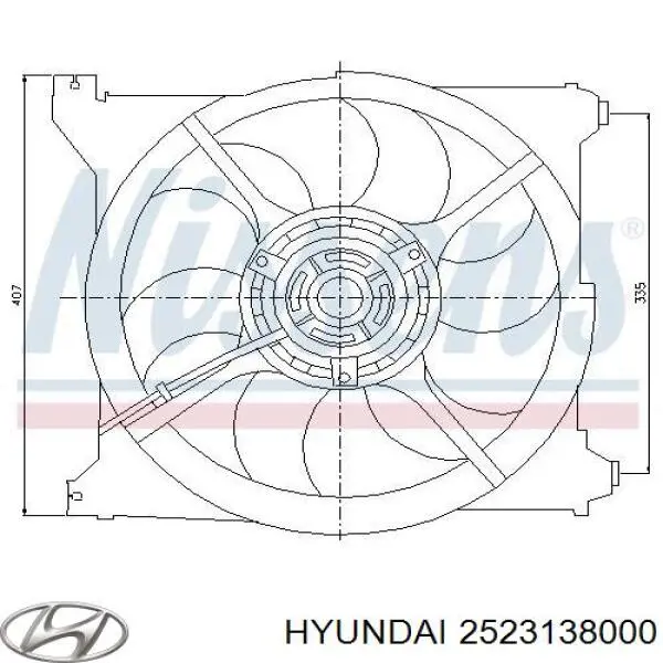 Ventilador (roda de aletas) do radiador de esfriamento Hyundai/Kia 2523138000 preço, a partir de 76,50 USD