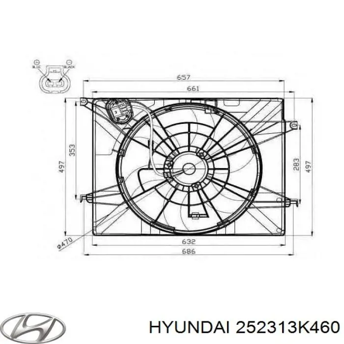 Compre 252313K460 Hyundai/Kia Ventilador (roda de aletas) do radiador de esfriamento