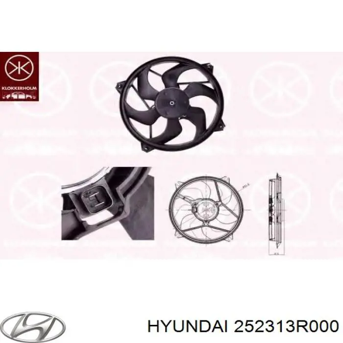 Ventilador (roda de aletas) do radiador de esfriamento Hyundai/Kia 252313R000 preço, a partir de 55,68 USD