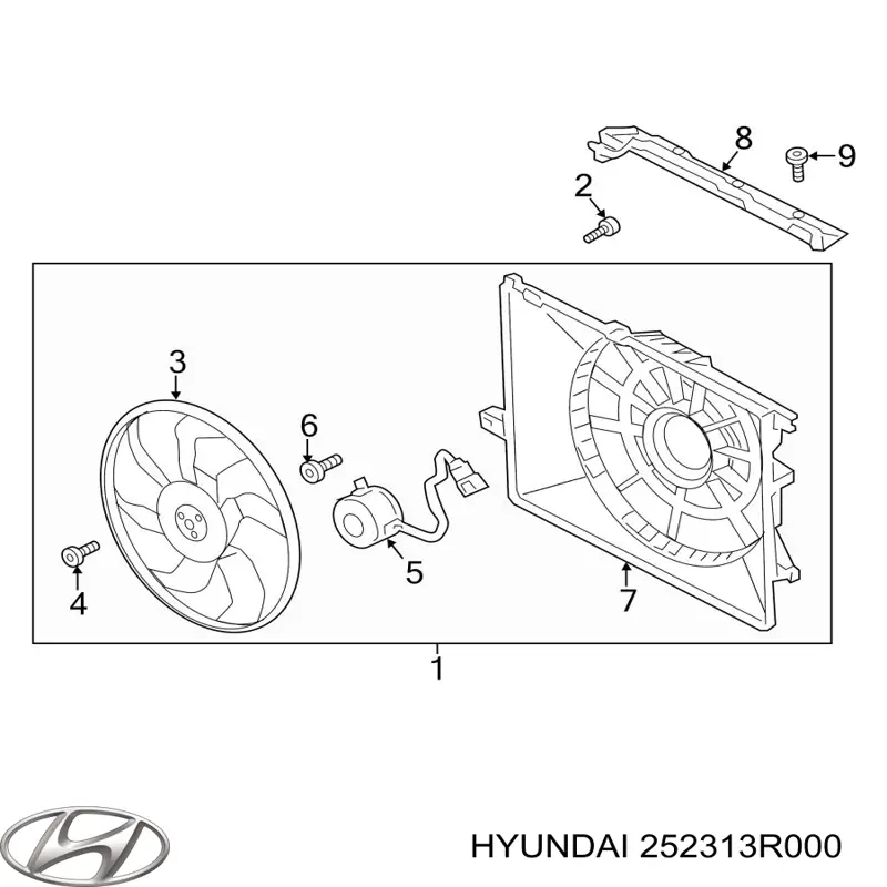 Compre 252313R000 Hyundai/Kia Ventilador (roda de aletas) do radiador de esfriamento