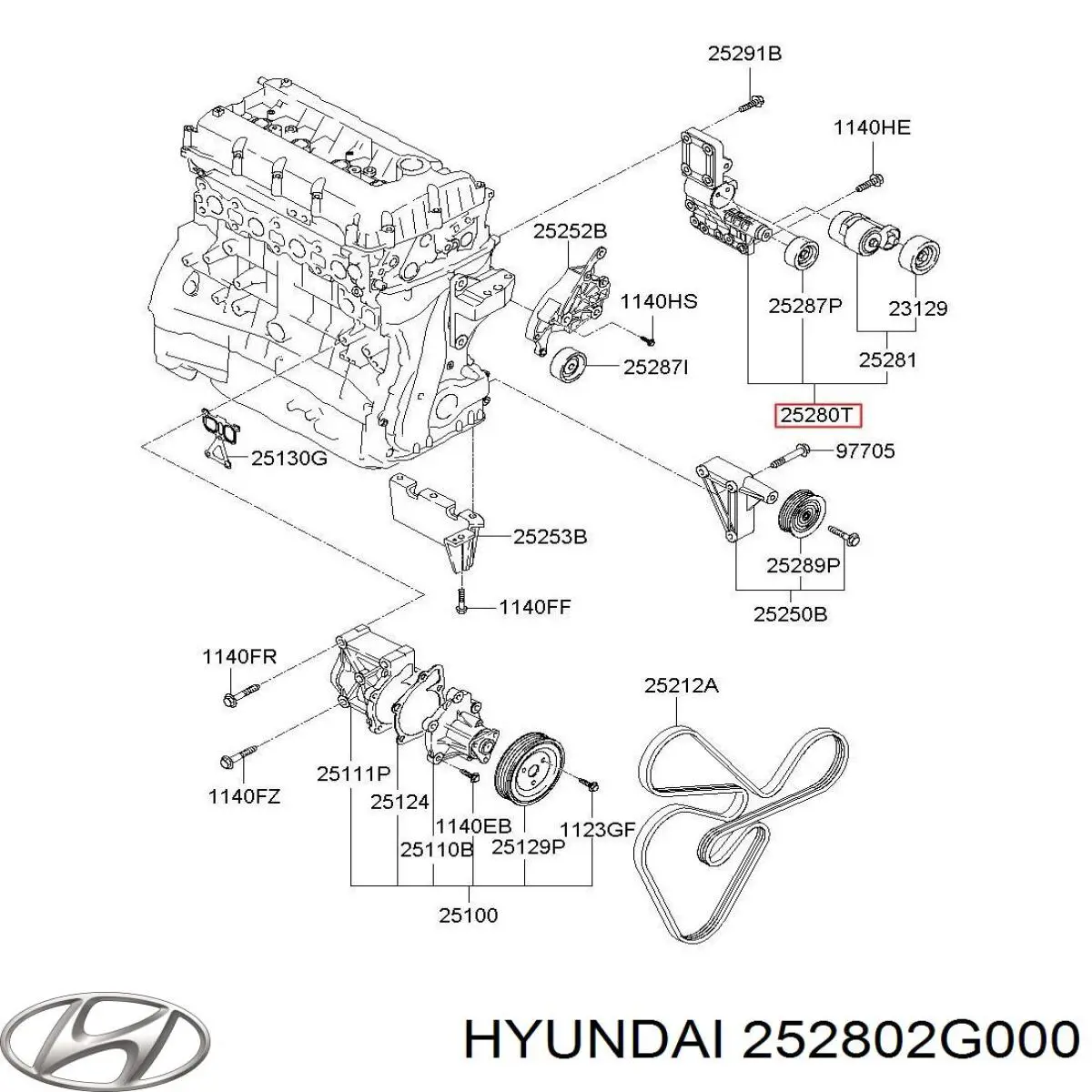 Reguladora de tensão da correia de transmissão Hyundai/Kia 252802G000 preço, a partir de 69,74 USD