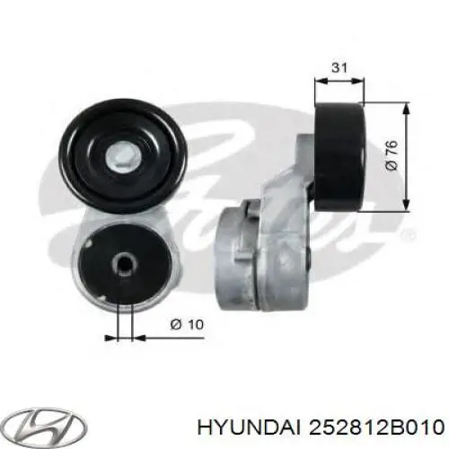 Reguladora de tensão da correia de transmissão 252812B010 Hyundai/Kia