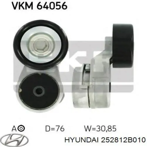 Reguladora de tensão da correia de transmissão Hyundai/Kia 252812B010