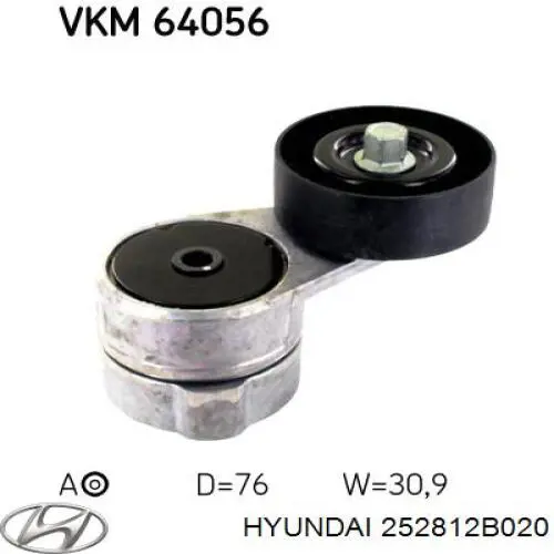 Compre 252812B020 Hyundai/Kia Reguladora de tensão da correia de transmissão