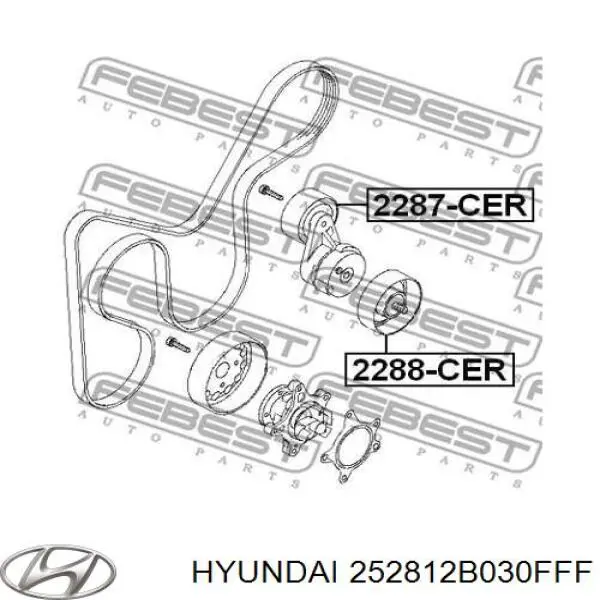 Reguladora de tensão da correia de transmissão Hyundai/Kia 252812B030FFF preço, a partir de 42,30 USD