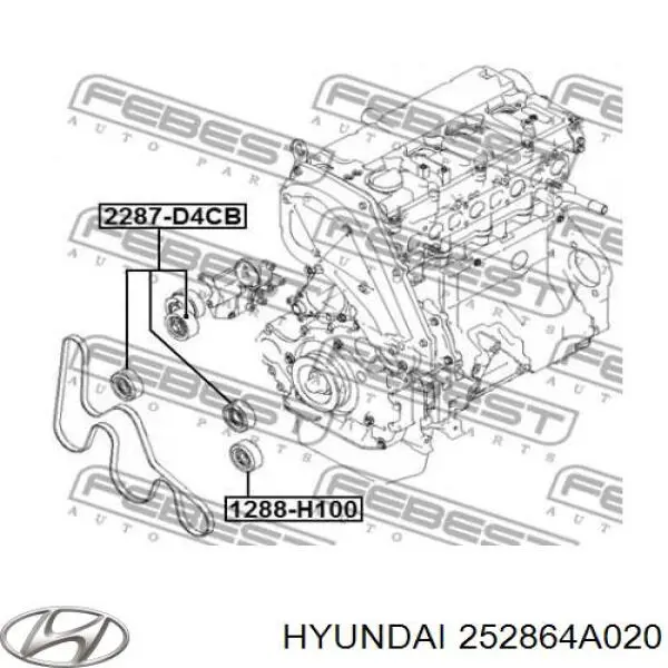Rolo parasita da correia de transmissão Hyundai/Kia 252864A020 preço, a partir de 20,26 USD