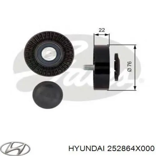 Rolo parasita da correia de transmissão Hyundai/Kia 252864X000 preço, a partir de 19,35 USD