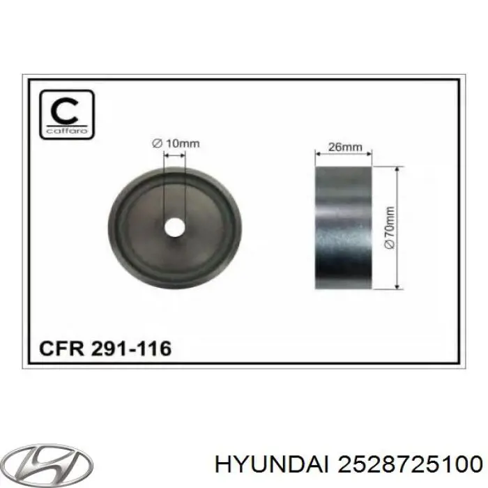 2528725100 Hyundai/Kia Rolo parasita da correia de transmissão