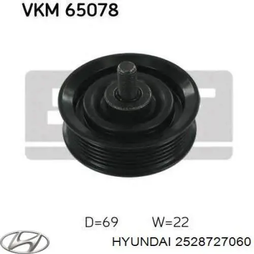 Rolo parasita da correia de transmissão Hyundai/Kia 2528727060 preço, a partir de 24,44 USD
