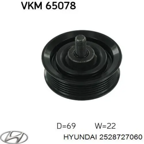 Compre 2528727060 Hyundai/Kia Rolo parasita da correia de transmissão