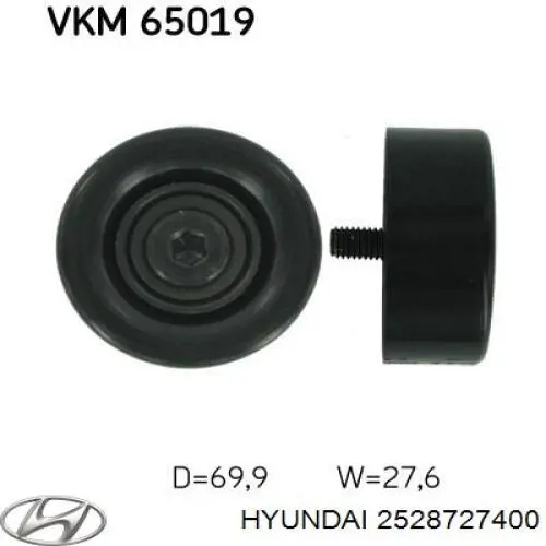 Compre 2528727400 Hyundai/Kia Rolo parasita da correia de transmissão