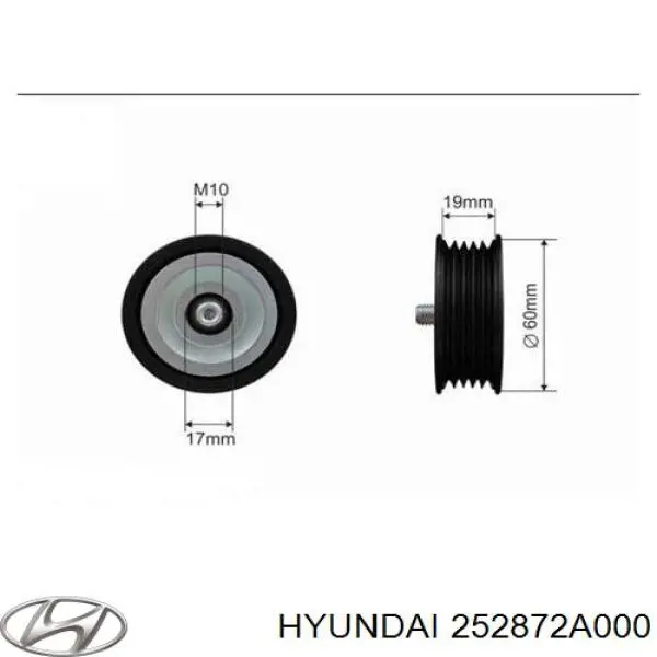 Rolo parasita da correia de transmissão Hyundai/Kia 252872A000 preço, a partir de 17,15 USD