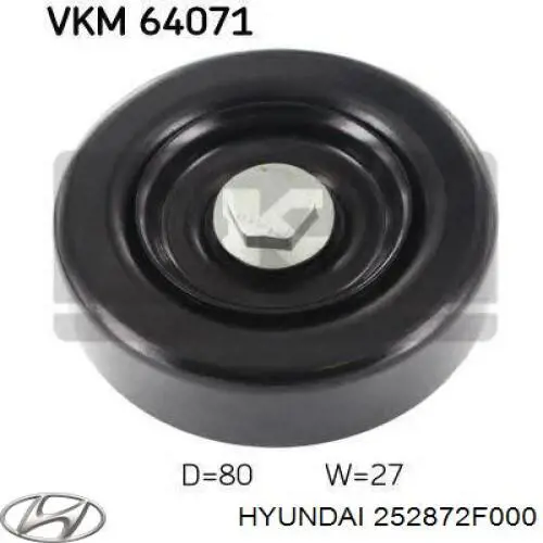 Compre 252872F000 Hyundai/Kia Rolo parasita da correia do mecanismo de distribuição de gás