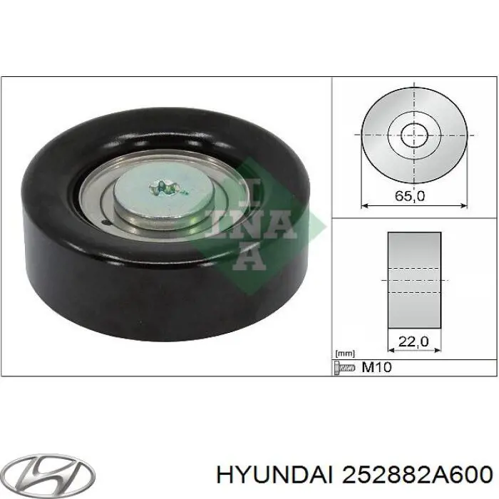 252882A600 Hyundai/Kia Rolo parasita da correia de transmissão
