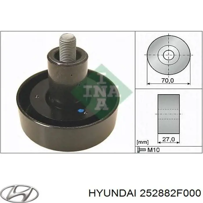 Compre 252882F000 Hyundai/Kia Rolo parasita da correia de transmissão