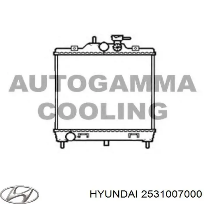 Radiador de esfriamento de motor Hyundai/Kia 2531007000 preço, a partir de 78,45 USD