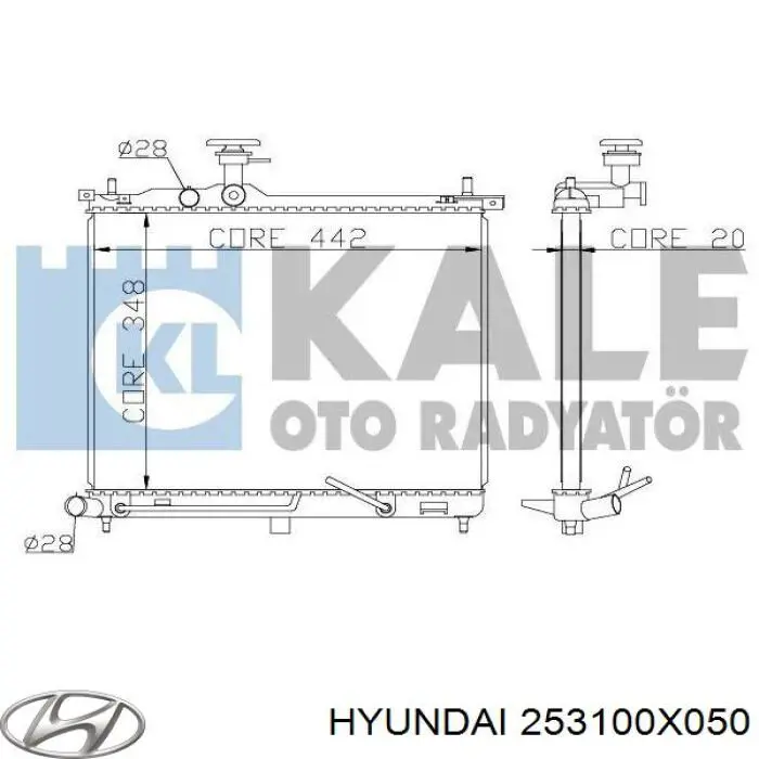Radiador de esfriamento de motor Hyundai/Kia 253100X050 preço, a partir de 147,90 USD