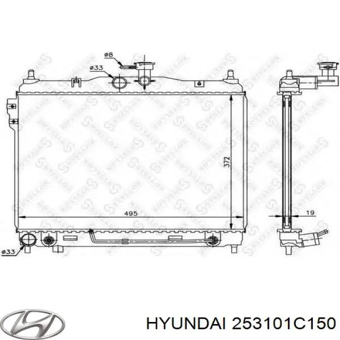 Radiador de esfriamento de motor Hyundai/Kia 253101C150