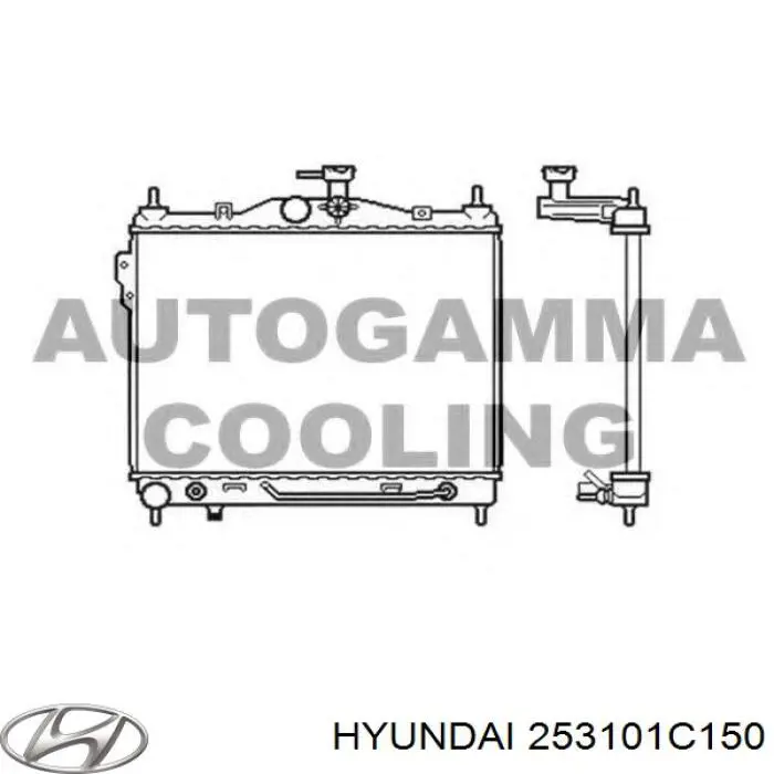 Radiador de esfriamento de motor 253101C150 Hyundai/Kia