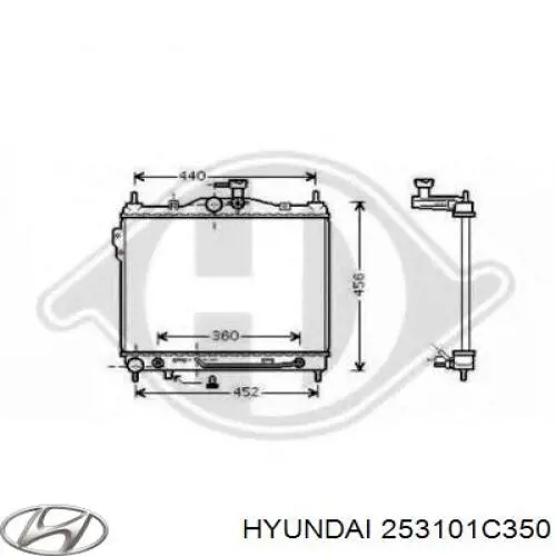 Compre 253101C350 Hyundai/Kia Radiador de esfriamento de motor