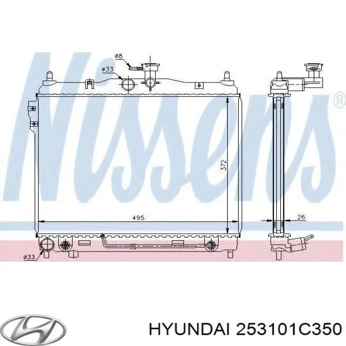 Radiador de esfriamento de motor Hyundai/Kia 253101C350 preço, a partir de 103,95 USD