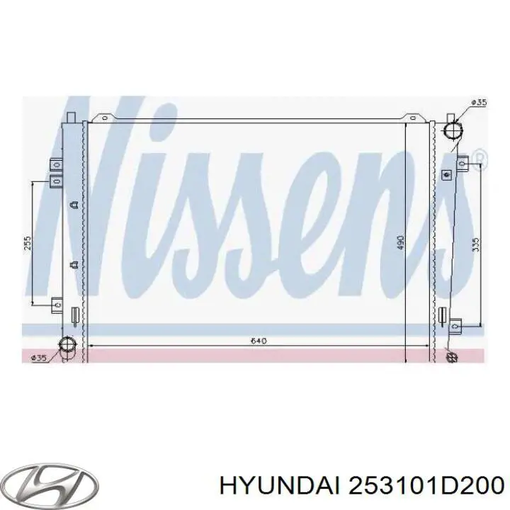 253101D200 Hyundai/Kia Radiador de esfriamento de motor