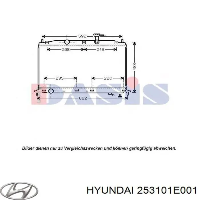 Compre 253101E001 Hyundai/Kia Radiador de esfriamento de motor
